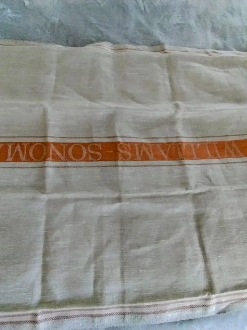 VTG New Williams Sonoma Jacquard Towel 100% Linen Old Production 31” x 24”